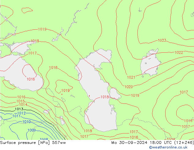 Surface pressure 557ww Mo 30.09.2024 18 UTC