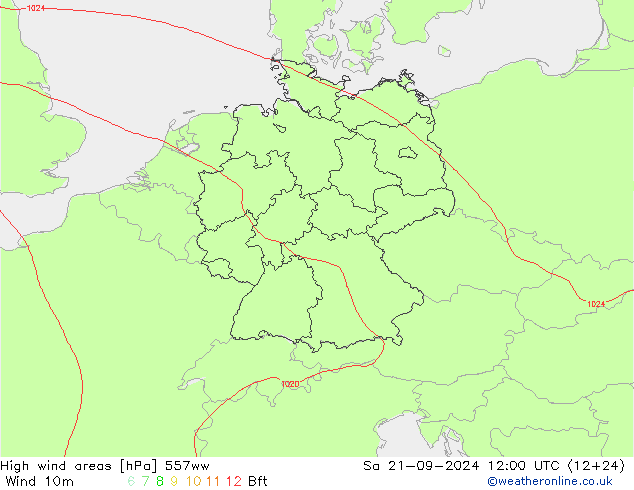 High wind areas 557ww 星期六 21.09.2024 12 UTC