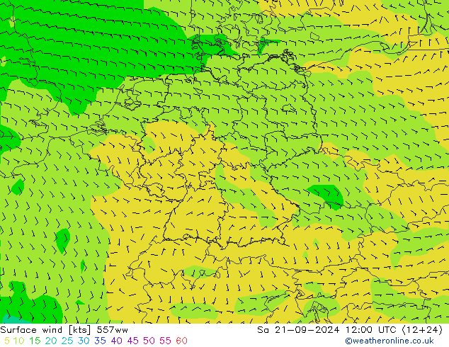 Surface wind 557ww Sa 21.09.2024 12 UTC