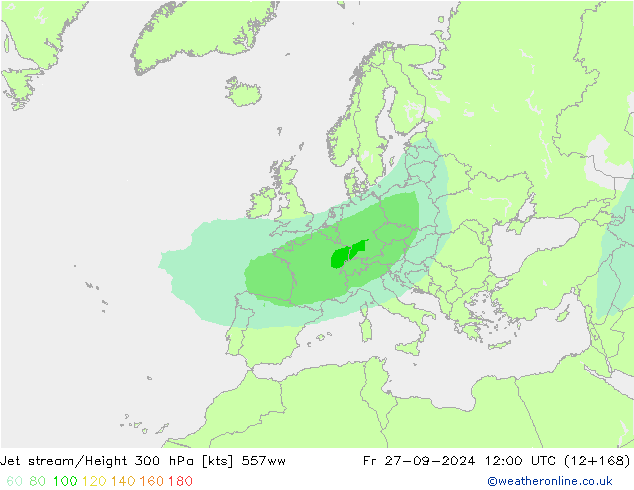 Jet stream/Height 300 hPa 557ww Fr 27.09.2024 12 UTC