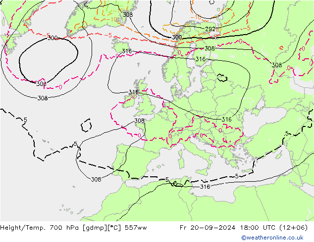 Geop./Temp. 700 hPa 557ww vie 20.09.2024 18 UTC