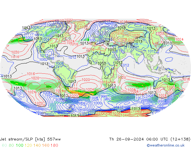 Jet stream/SLP 557ww Th 26.09.2024 06 UTC