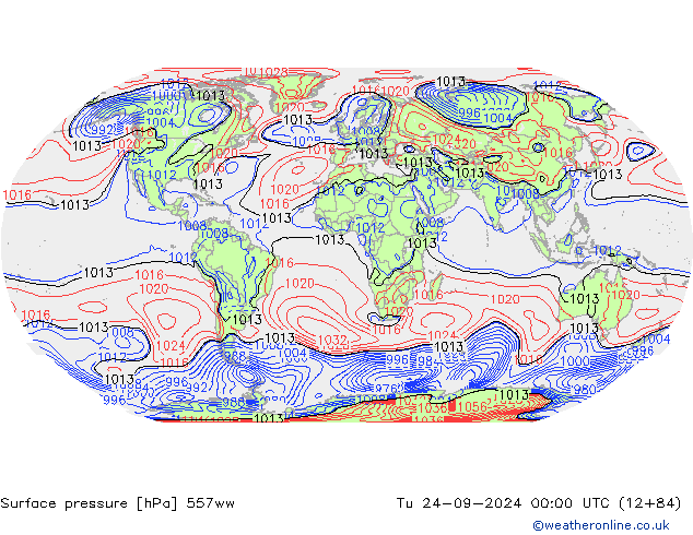 Yer basıncı 557ww Sa 24.09.2024 00 UTC