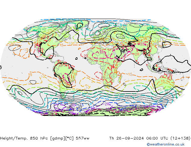 Height/Temp. 850 hPa 557ww Th 26.09.2024 06 UTC