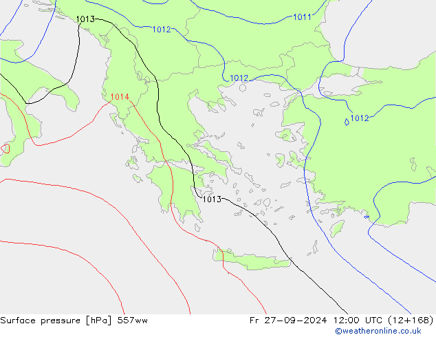 Surface pressure 557ww Fr 27.09.2024 12 UTC