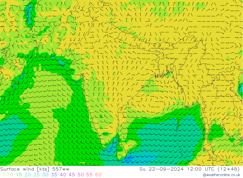 Surface wind 557ww Su 22.09.2024 12 UTC