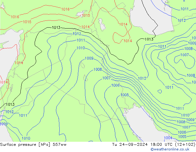 Atmosférický tlak 557ww Út 24.09.2024 18 UTC