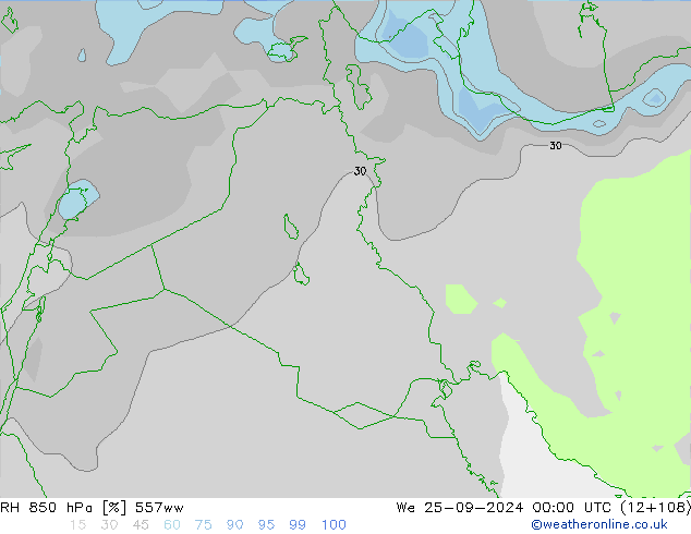 RH 850 hPa 557ww  25.09.2024 00 UTC