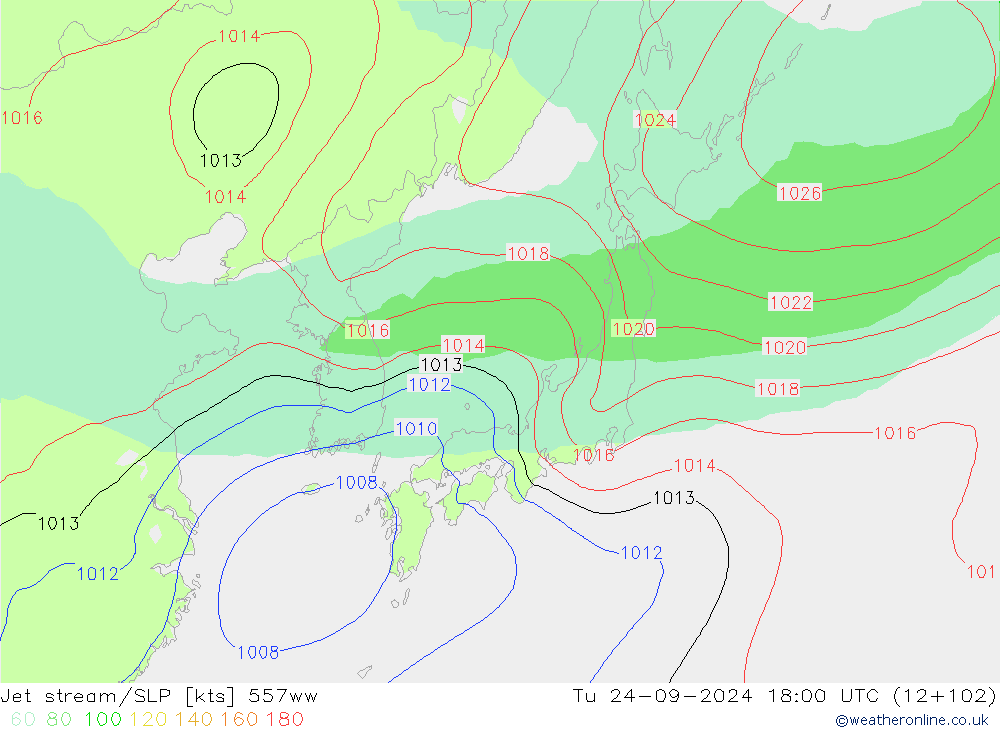 Jet stream 557ww Ter 24.09.2024 18 UTC