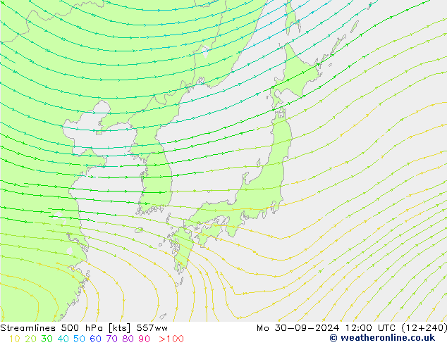 Stroomlijn 500 hPa 557ww ma 30.09.2024 12 UTC