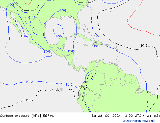 Atmosférický tlak 557ww So 28.09.2024 12 UTC