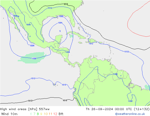 Izotacha 557ww czw. 26.09.2024 00 UTC