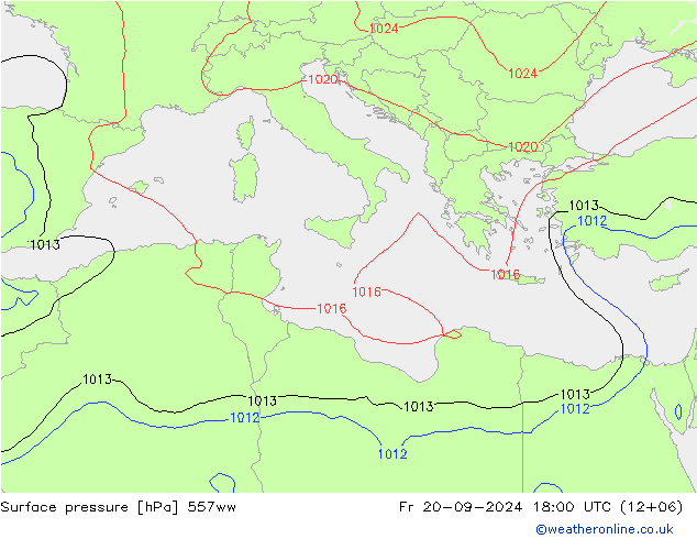 Surface pressure 557ww Fr 20.09.2024 18 UTC