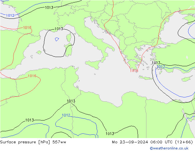 Yer basıncı 557ww Pzt 23.09.2024 06 UTC