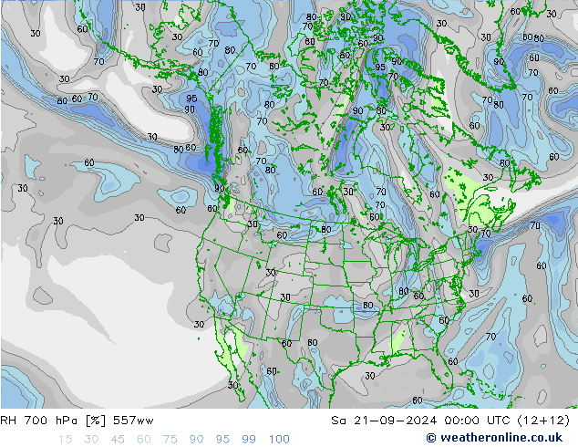 RH 700 hPa 557ww  21.09.2024 00 UTC