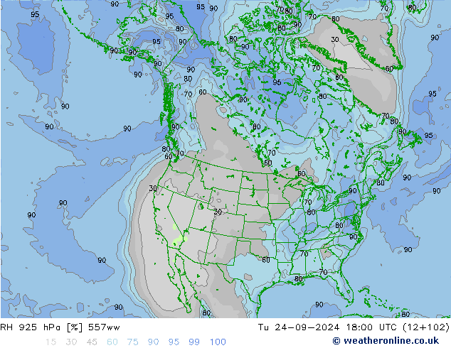 RH 925 hPa 557ww  24.09.2024 18 UTC