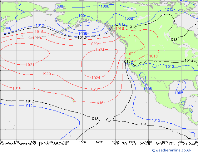 Surface pressure 557ww Mo 30.09.2024 18 UTC