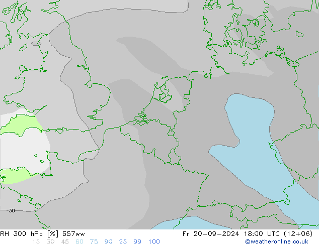 RH 300 hPa 557ww 星期五 20.09.2024 18 UTC