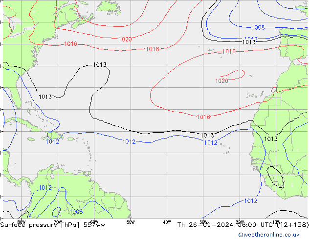 Atmosférický tlak 557ww Čt 26.09.2024 06 UTC