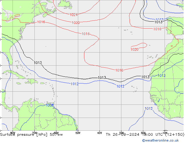 Presión superficial 557ww jue 26.09.2024 18 UTC