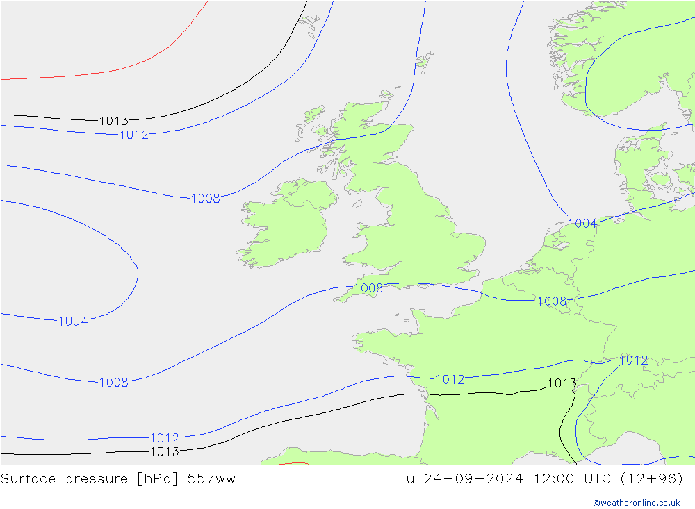 Atmosférický tlak 557ww Út 24.09.2024 12 UTC