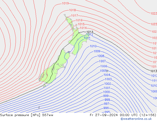 приземное давление 557ww пт 27.09.2024 00 UTC