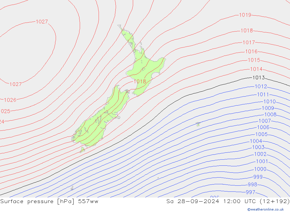 Surface pressure 557ww Sa 28.09.2024 12 UTC