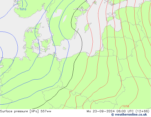 Surface pressure 557ww Mo 23.09.2024 06 UTC