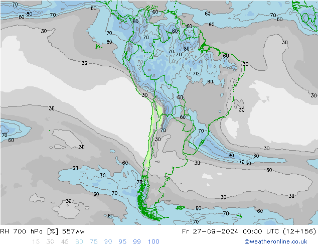 RH 700 hPa 557ww  27.09.2024 00 UTC