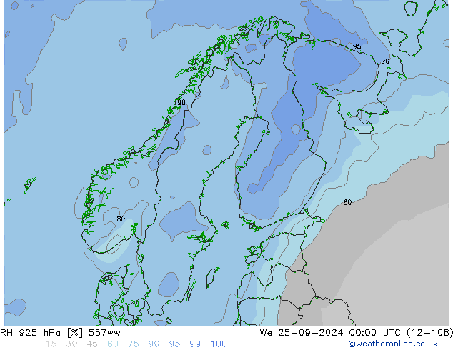 RH 925 hPa 557ww  25.09.2024 00 UTC