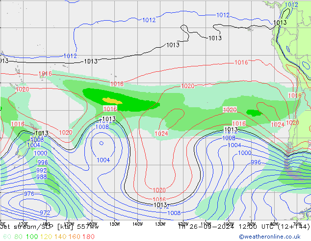 Jet stream/SLP 557ww Th 26.09.2024 12 UTC