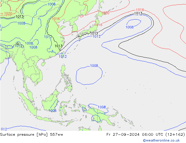 Surface pressure 557ww Fr 27.09.2024 06 UTC