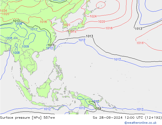 Yer basıncı 557ww Cts 28.09.2024 12 UTC