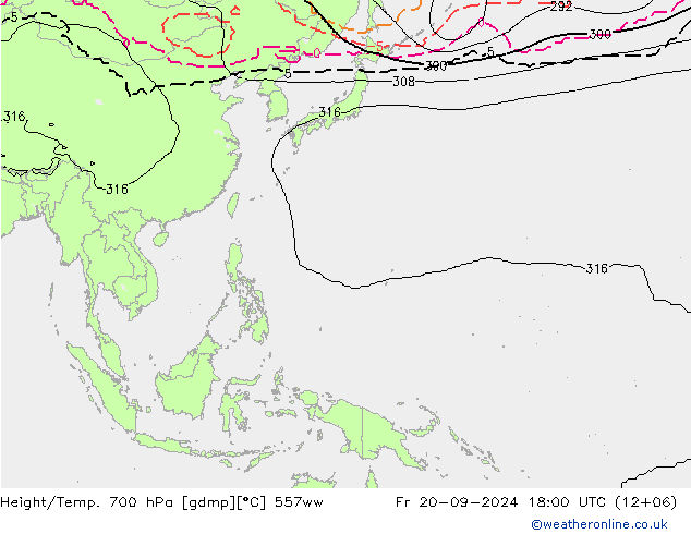 Height/Temp. 700 hPa 557ww Sex 20.09.2024 18 UTC