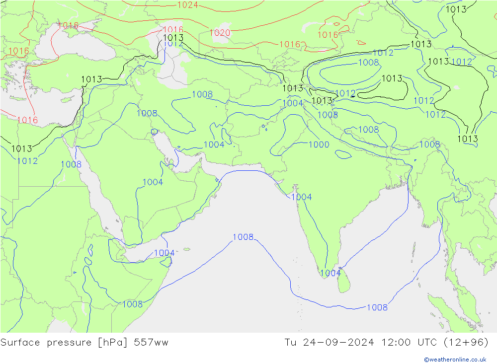 地面气压 557ww 星期二 24.09.2024 12 UTC