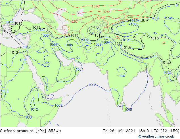 Atmosférický tlak 557ww Čt 26.09.2024 18 UTC