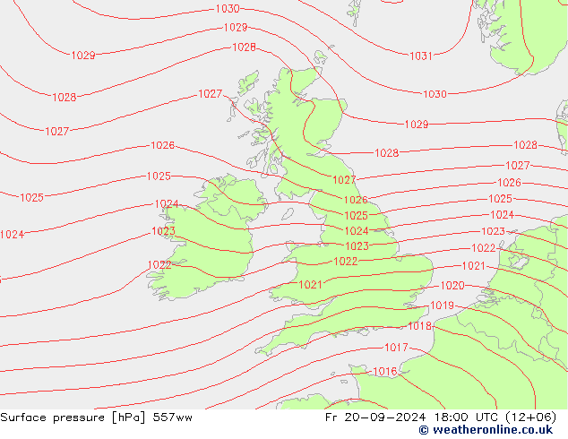 Surface pressure 557ww Fr 20.09.2024 18 UTC