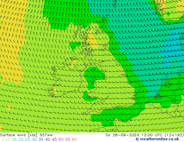 Surface wind 557ww So 28.09.2024 12 UTC