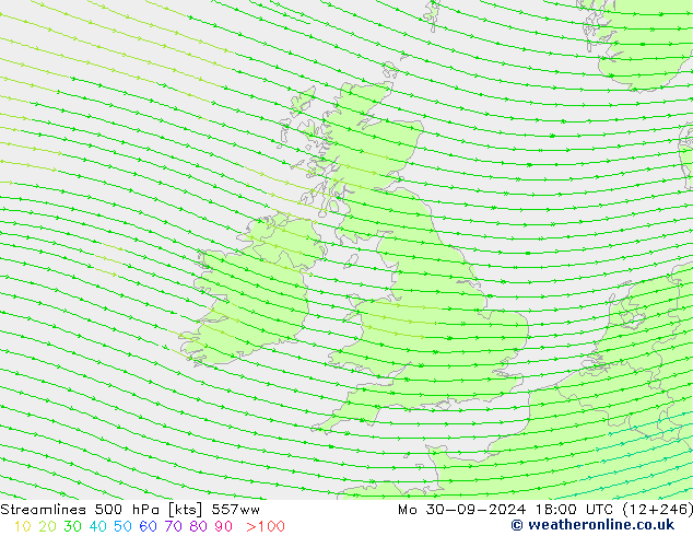 Streamlines 500 hPa 557ww Mo 30.09.2024 18 UTC