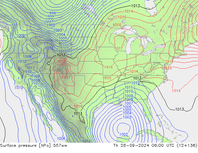 Surface pressure 557ww Th 26.09.2024 06 UTC