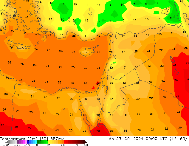 Temperatura (2m) 557ww lun 23.09.2024 00 UTC