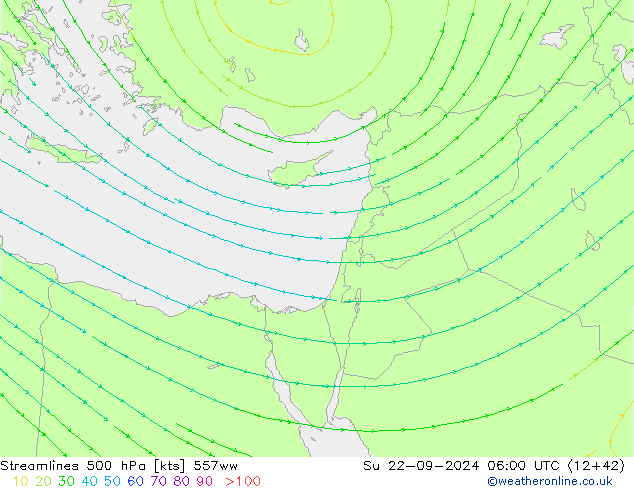 Streamlines 500 hPa 557ww Ne 22.09.2024 06 UTC