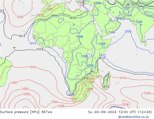 Surface pressure 557ww Su 22.09.2024 12 UTC