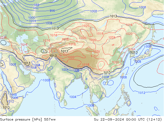 Yer basıncı 557ww Paz 22.09.2024 00 UTC
