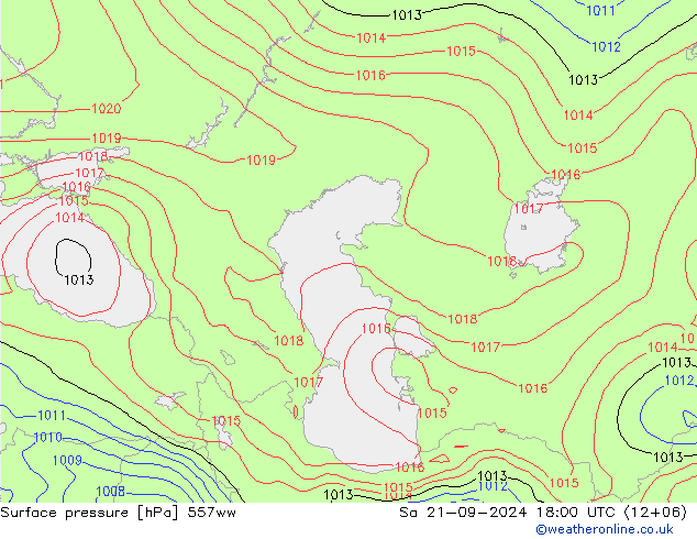 Atmosférický tlak 557ww So 21.09.2024 18 UTC