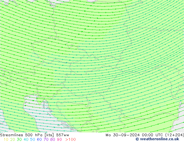 Streamlines 500 hPa 557ww Mo 30.09.2024 00 UTC