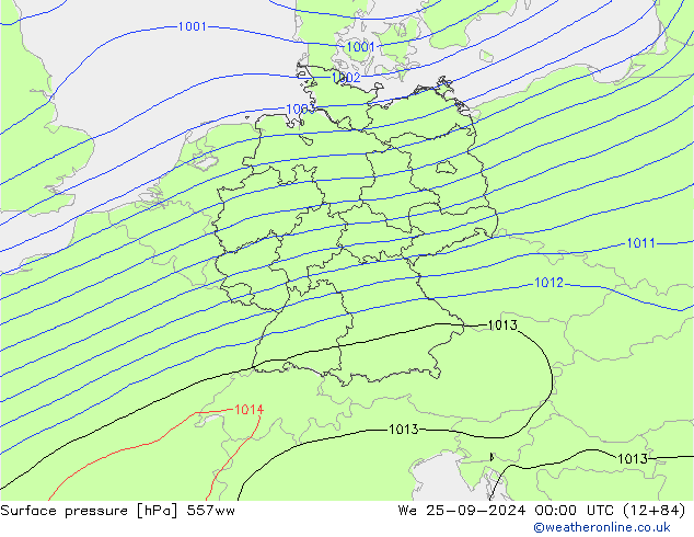 Bodendruck 557ww Mi 25.09.2024 00 UTC