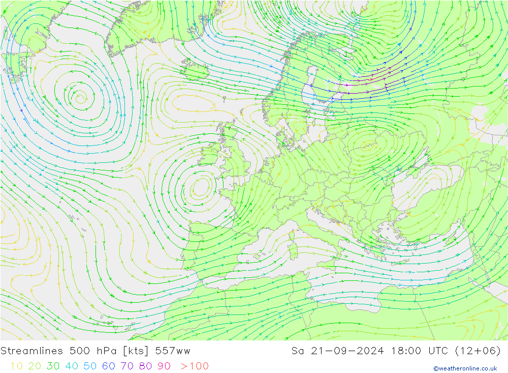 风 500 hPa 557ww 星期六 21.09.2024 18 UTC