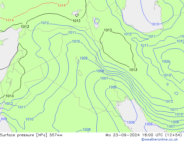 Atmosférický tlak 557ww Po 23.09.2024 18 UTC