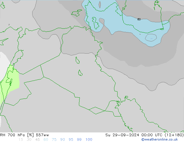 RH 700 hPa 557ww Dom 29.09.2024 00 UTC